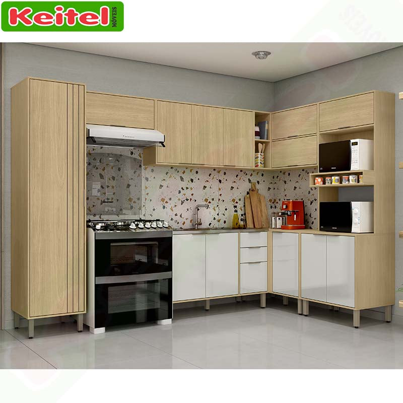 Cozinha Modulada Glória 7 Peças Castanho / Off White (canto)
