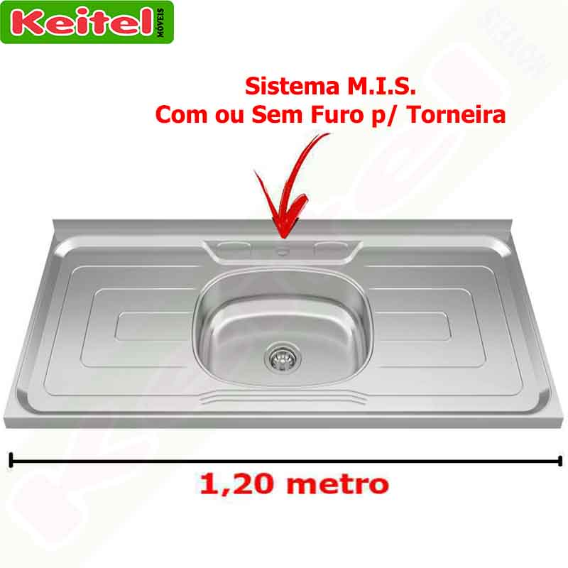 Pia Inox 1,20 Sistema MIS