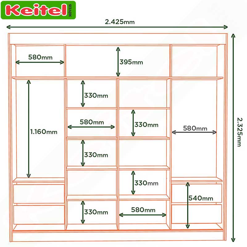 Roupeiro 2 Portas de Correr Seul Com Espelho Cor Marrocos / Off White 100% MDF