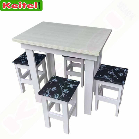 Mesa De Abrir Com 4 Banquetas Branca Com Tampo Bianco