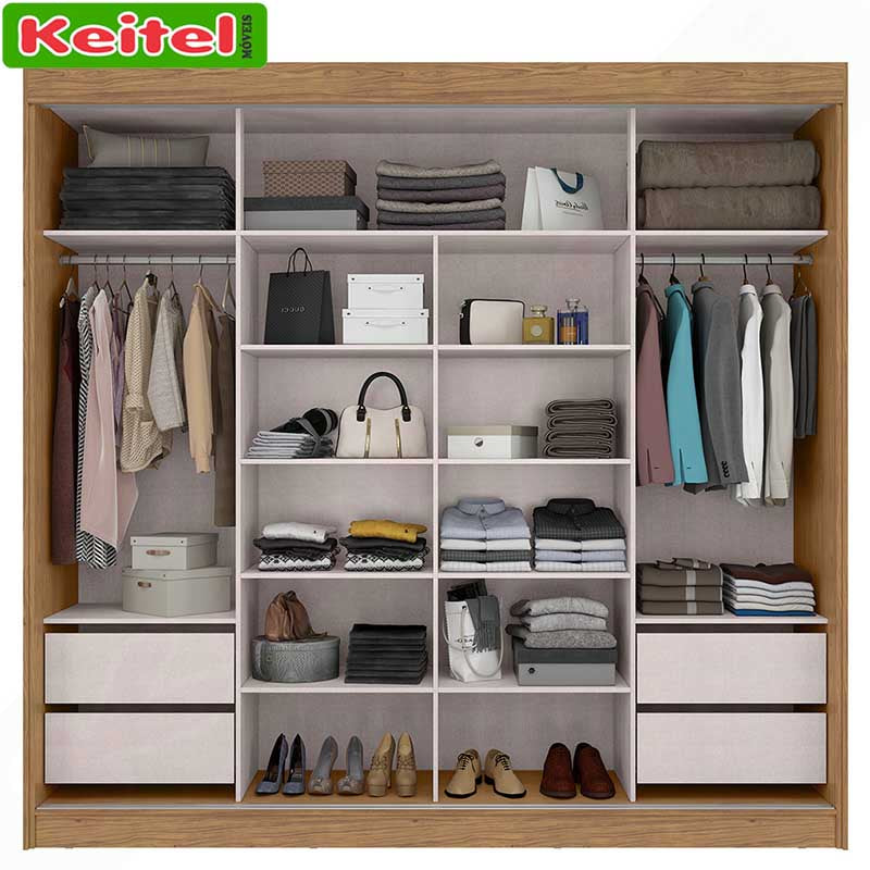 Roupeiro 2 Portas de Correr Seul Com Espelho Cor Marrocos / Off White 100% MDF