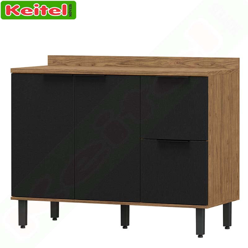 Balcão de Tampo 120 Toscana Freijó / Nero 100% MDF