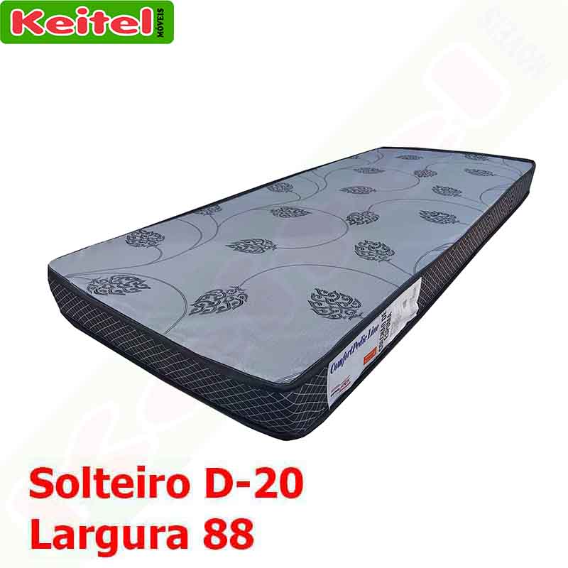 Colchão de Solteiro D20 Estampado Cinza / Preto 88 largura