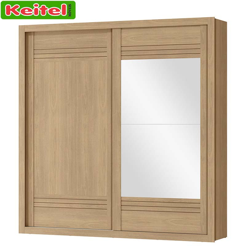 Roupeiro 2 Portas de Correr Trípoli Com Espelho Cor Castanho 100% MDF