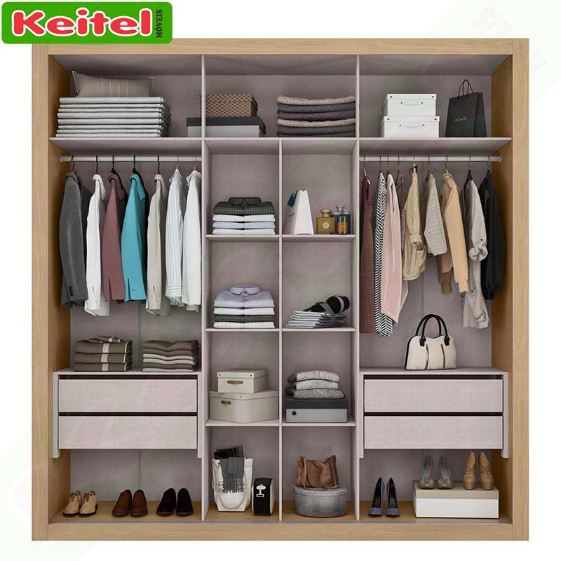 Roupeiro 2 Portas de Correr Trípoli Com Espelho Cor Castanho 100% MDF