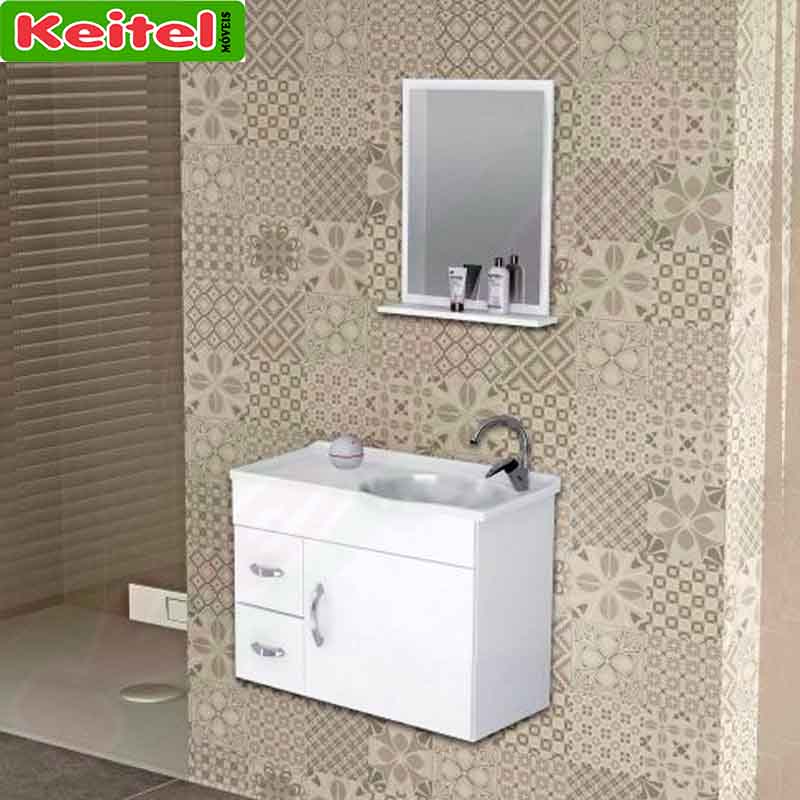 Conjunto Banheiro Siena 60 cm Branco - Keitel Móveis