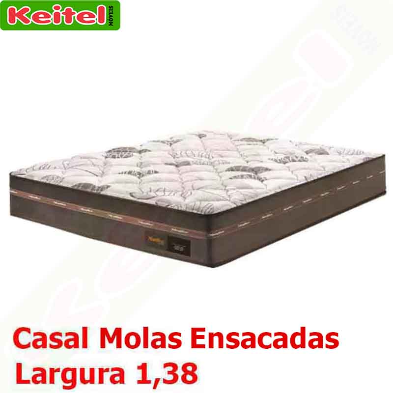 Colchão de Casal Prisma Molas Ensacadas 138 largura Marrom - New