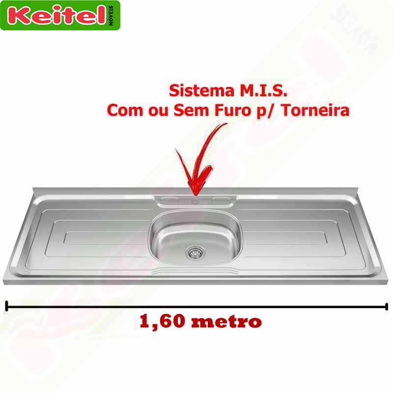 Pia Inox 1,60 Sistema MIS - Keitel Móveis