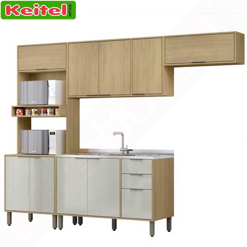 Cozinha Modulada Glória 4 Peças Castanho / Off White