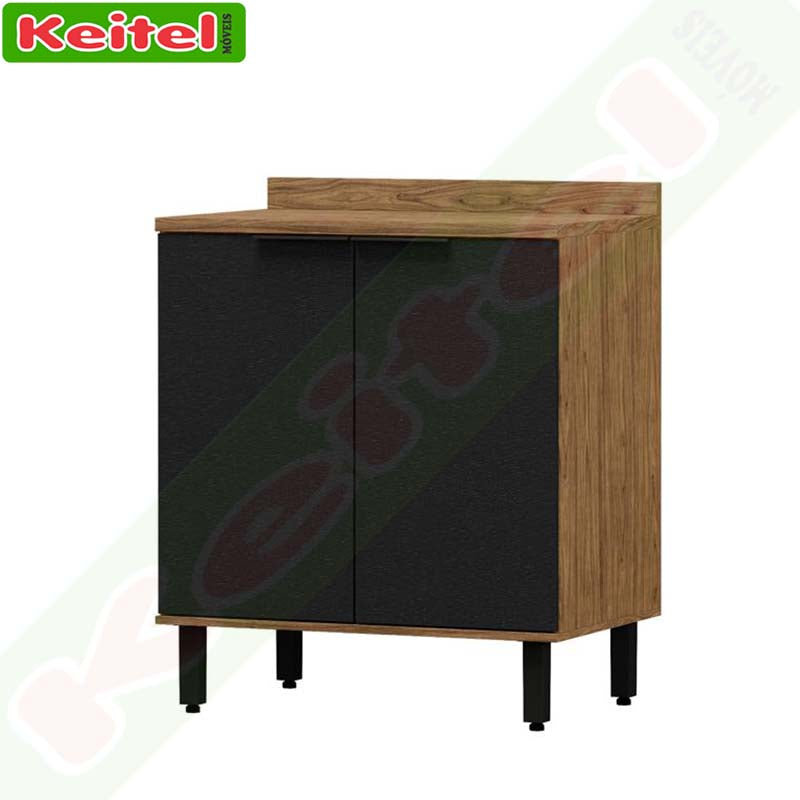 Balcão 2 Portas 80 cm Toscana Freijó / Nero 100% MDF